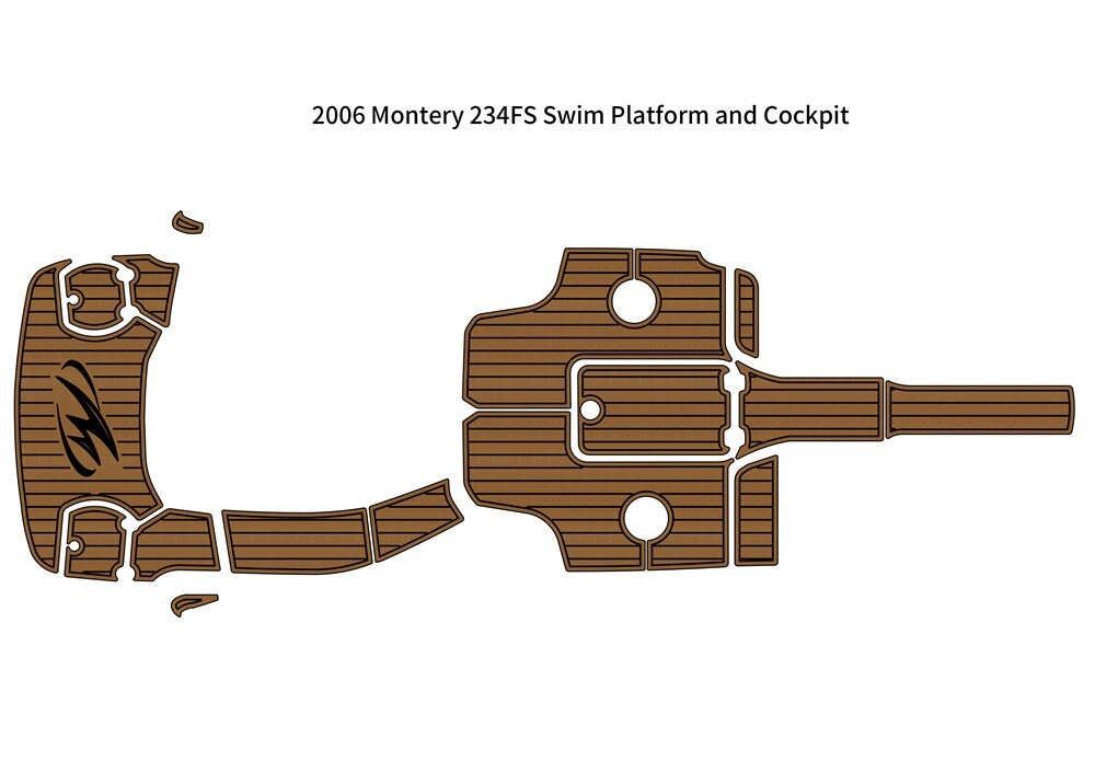 2006 Monterey 234FS Swim Platform Cockpit Pads Boat EVA Foam Teak Deck Flooring