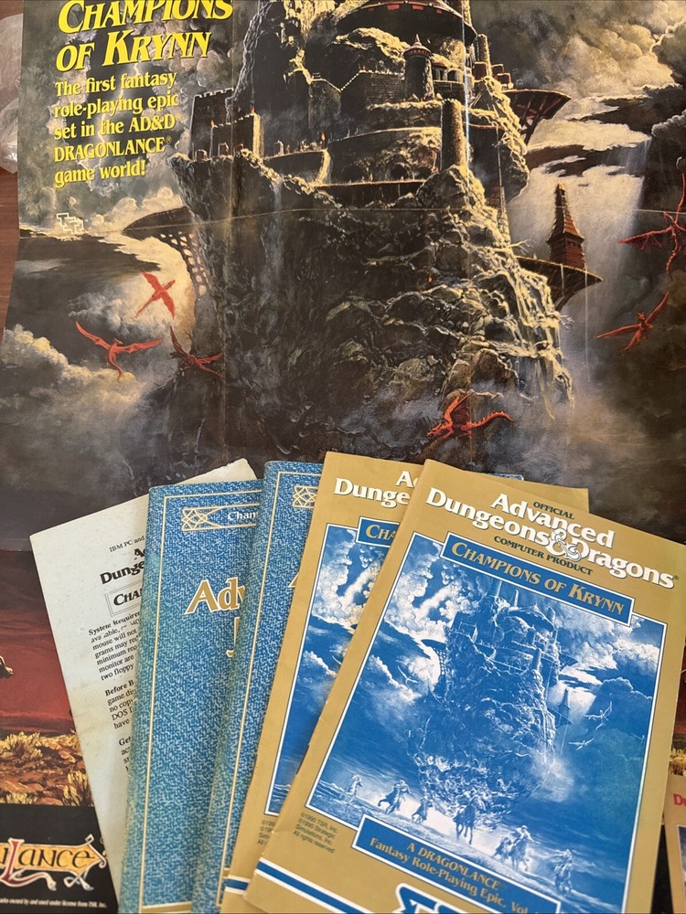 Advanced Dungeons & Dragons: Champions of Krynn (PC, 1990) *see Pictures