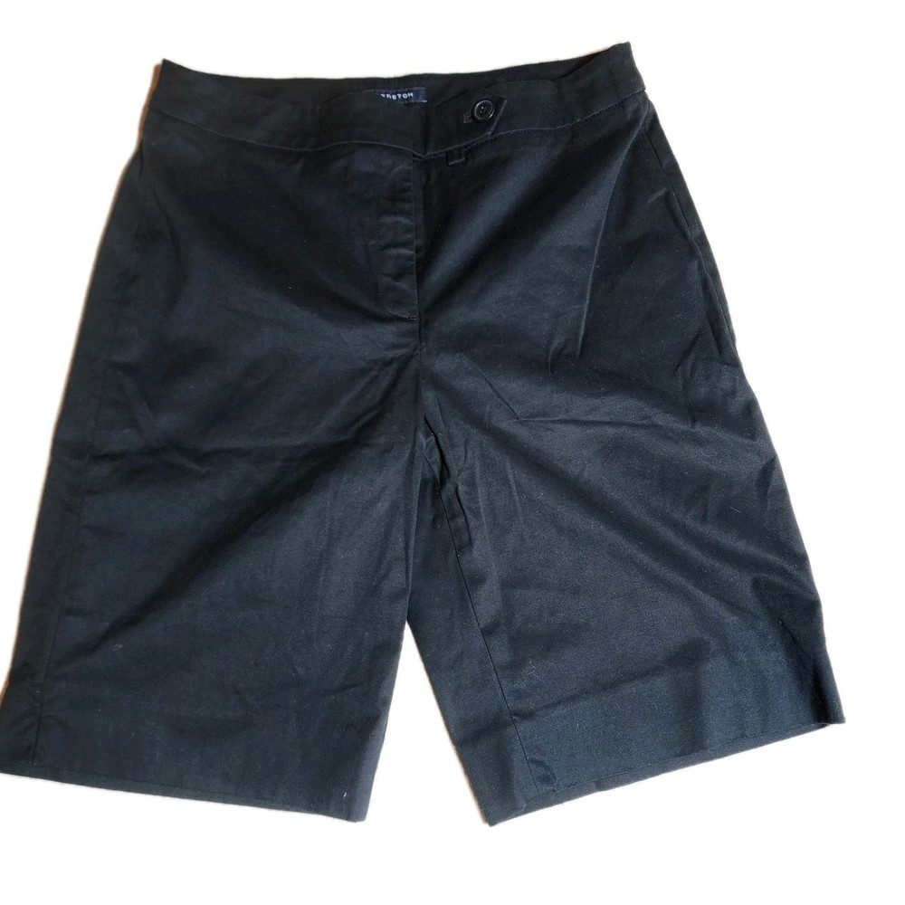 Jones New York Signature Bermuda Womens Shorts Size 8P Black Stretch