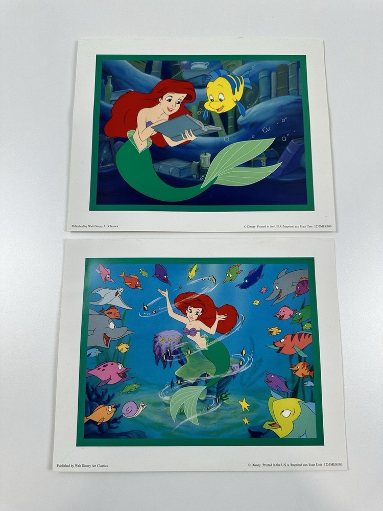 Rare 1989 Disney Little Mermaid HTF Lithographs Vintage Collectible