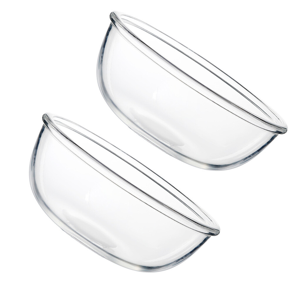 2 Pcs Popcorn Bucket Reusable Oats Glass Salad Bowl Tableware