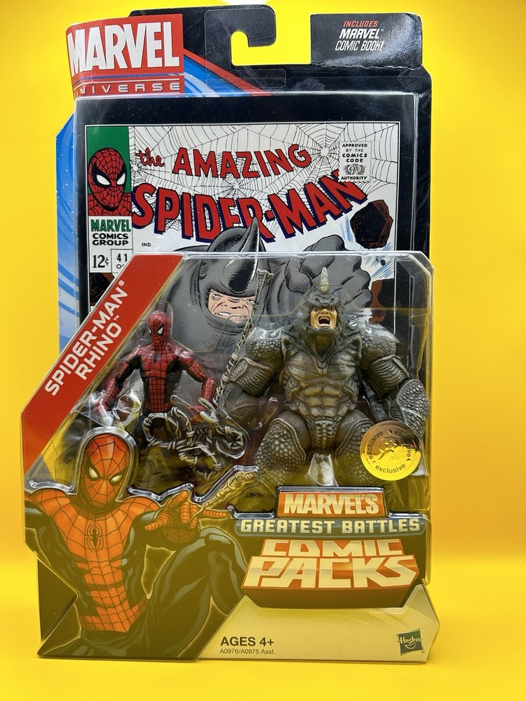 Marvel Universe Spider-Man & Rhino Exclusive Comic Pack Includes Comic Book