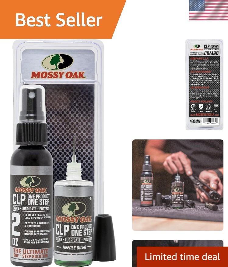 Mossy Oak One-Step Gun Oil Combo - 2oz Spray & 1oz Needle Oiler for Precision