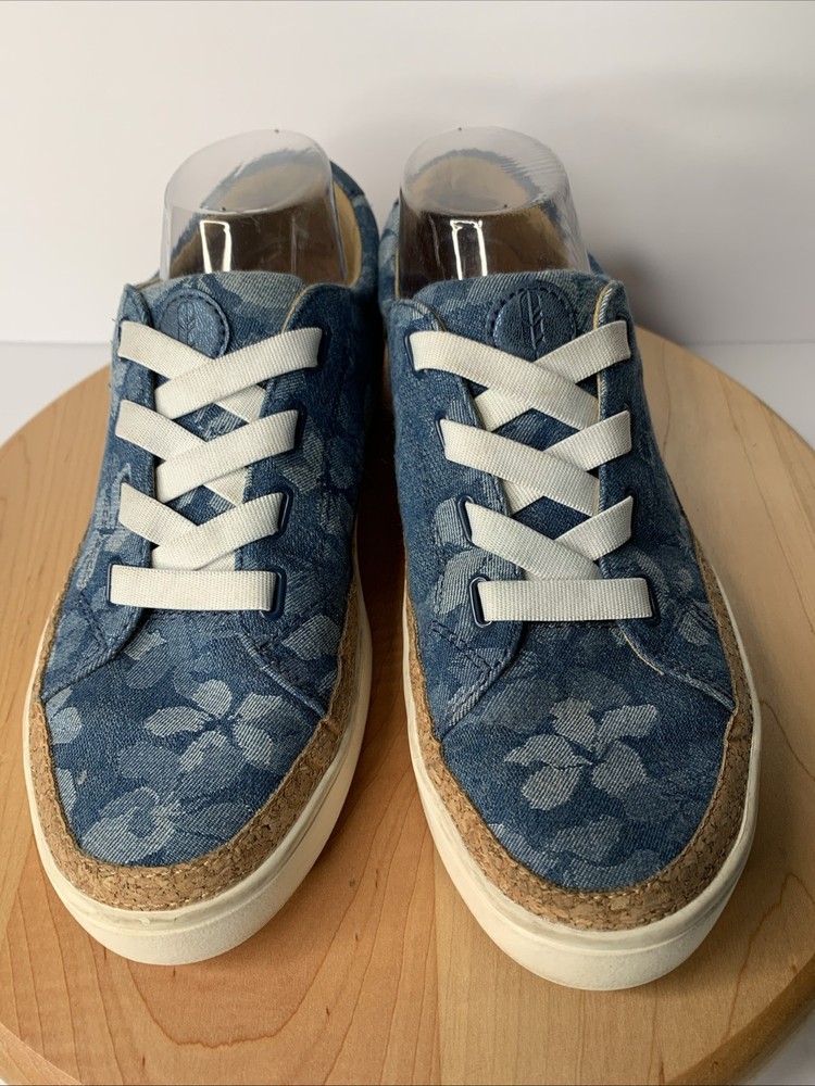 Revitalign Orthotic Hermosa 8.5B Gore Lace Slip-On Denim Blue Floral Sneakers