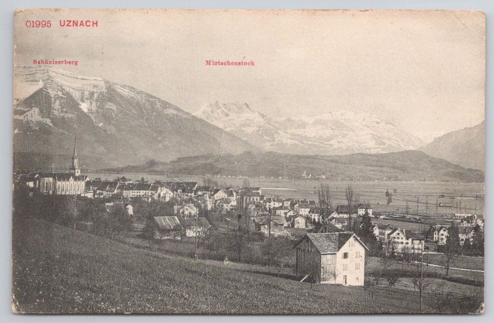Uznach Switzerland Postcard c.1910 Schäniserberg Mürtschenstock Alps