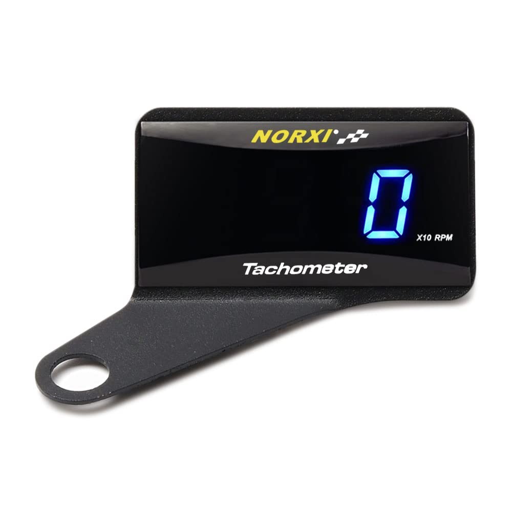 Universal Tachometer RPM Meter Motorcycle Car Gauge Waterproof Electronic (Bl...
