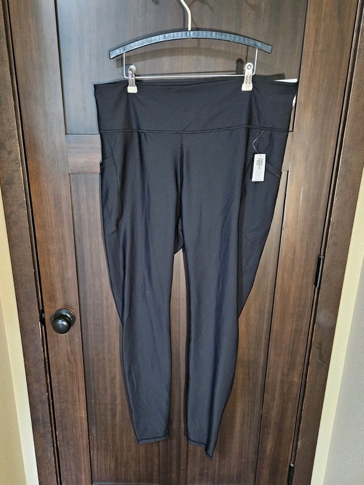 NWT Women's Old Navy Powersoft Go-Dry High Rise Black Leggings Size XXL Tall