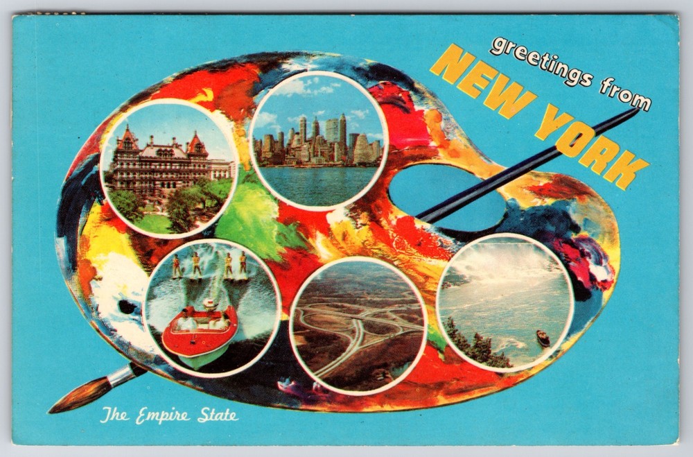 Greetings from New York Painting Easel 1963 Dexter Press Postcard