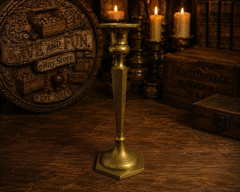 Vintage Solid Brass Taper Candle Holder 1960's ANTIQUE DECORATION COLLECTIBLE