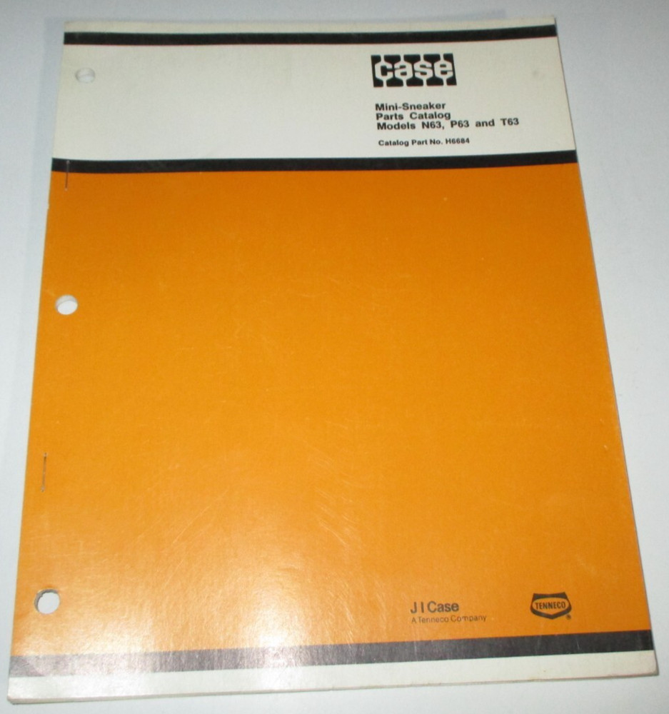 Case N63 P63 T63 Mini-Sneaker Trencher / Plow Parts Catalog Manual Book ORIGINAL