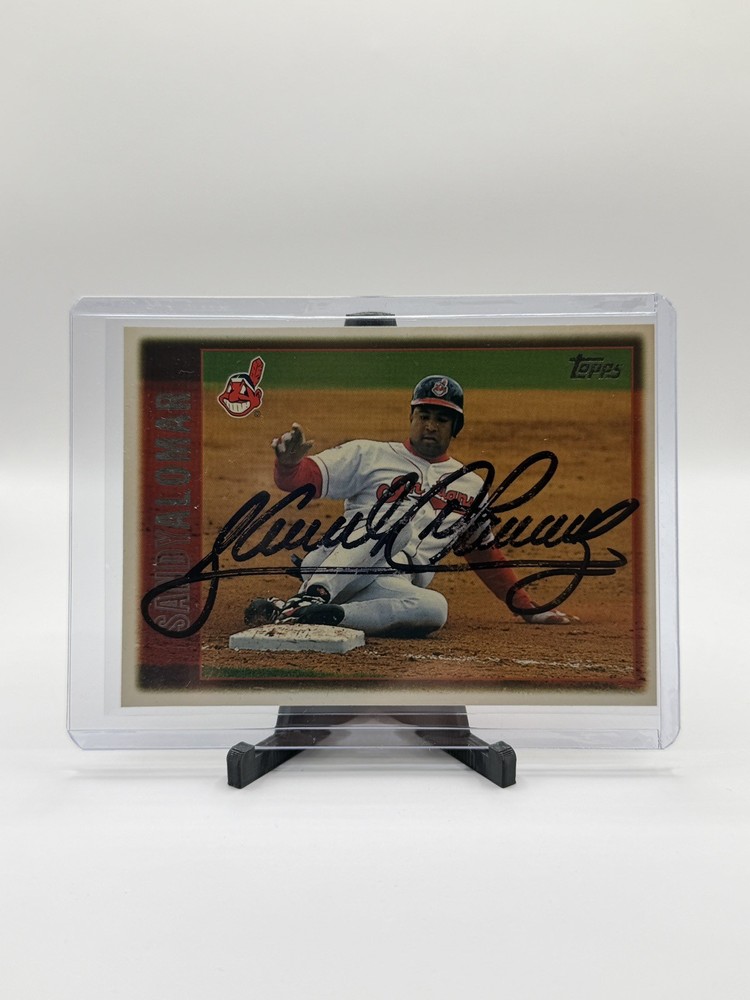 Sandy Alomar Jr Signed Cleveland Indians Topps Card Autograph Auto MLB Catcher