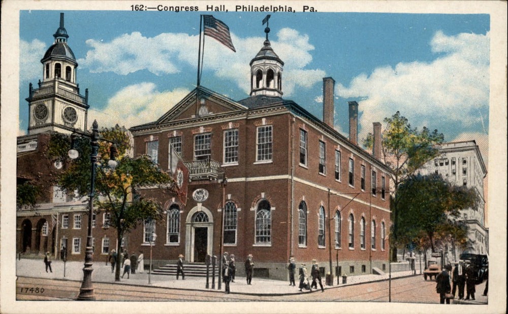 Congress Hall Philadelphia Pennsylvania ~ unused 1920s vintage postcard