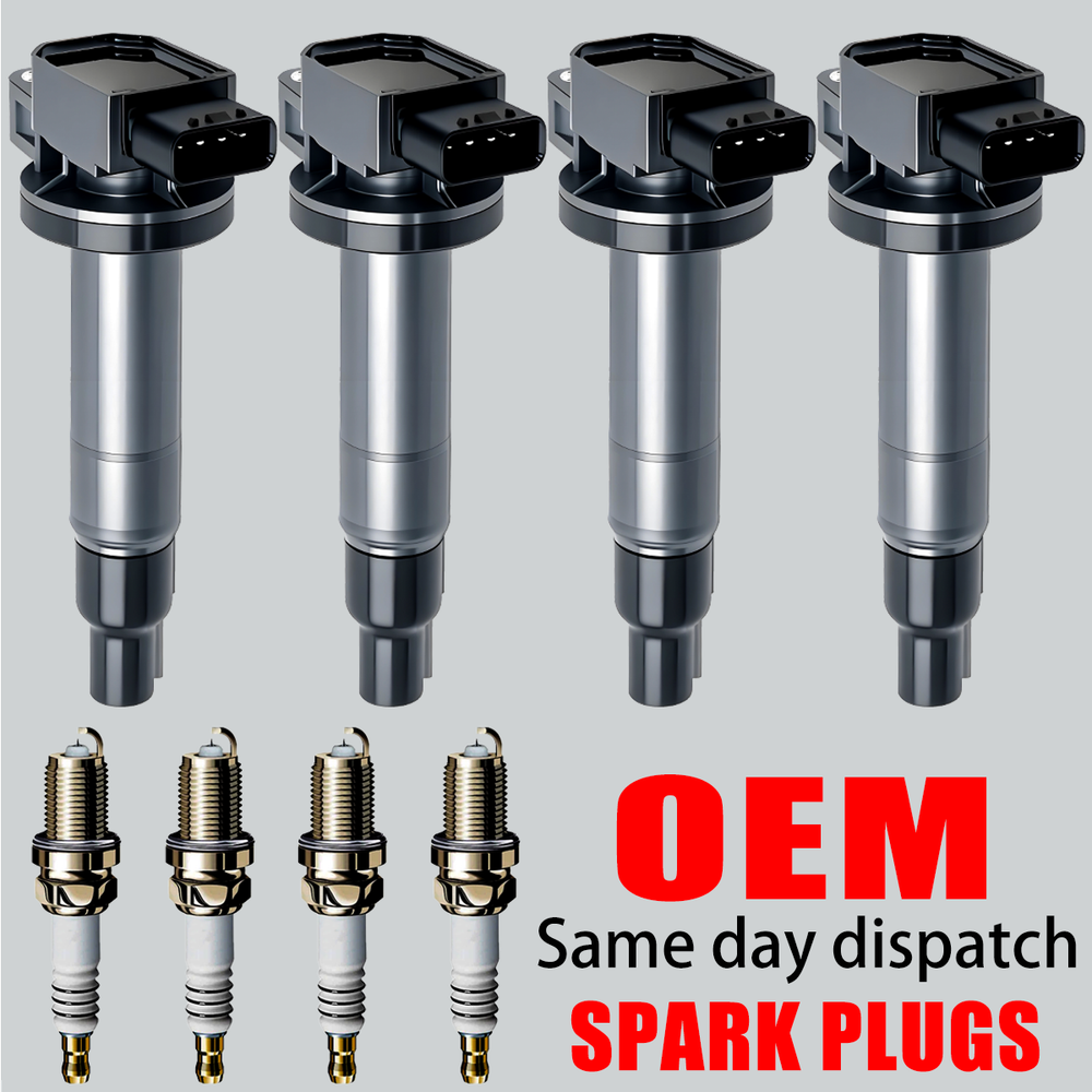OEM 4X Ignition Coil & 4 Iridium Spark Plug For Toyota Yaris Prius 1.5L L4 UF316