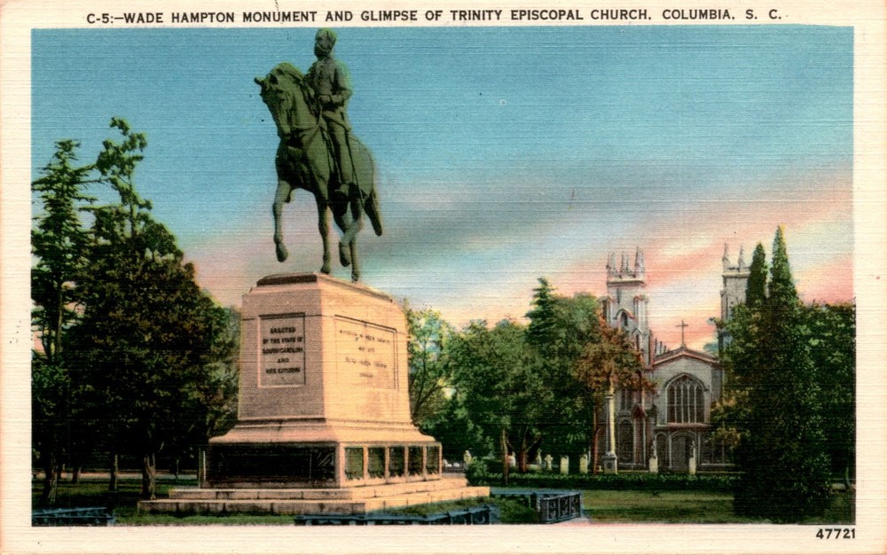Wade Hampton Monument, Trinity Episcopal Church, Columbia, S. C. Postcard