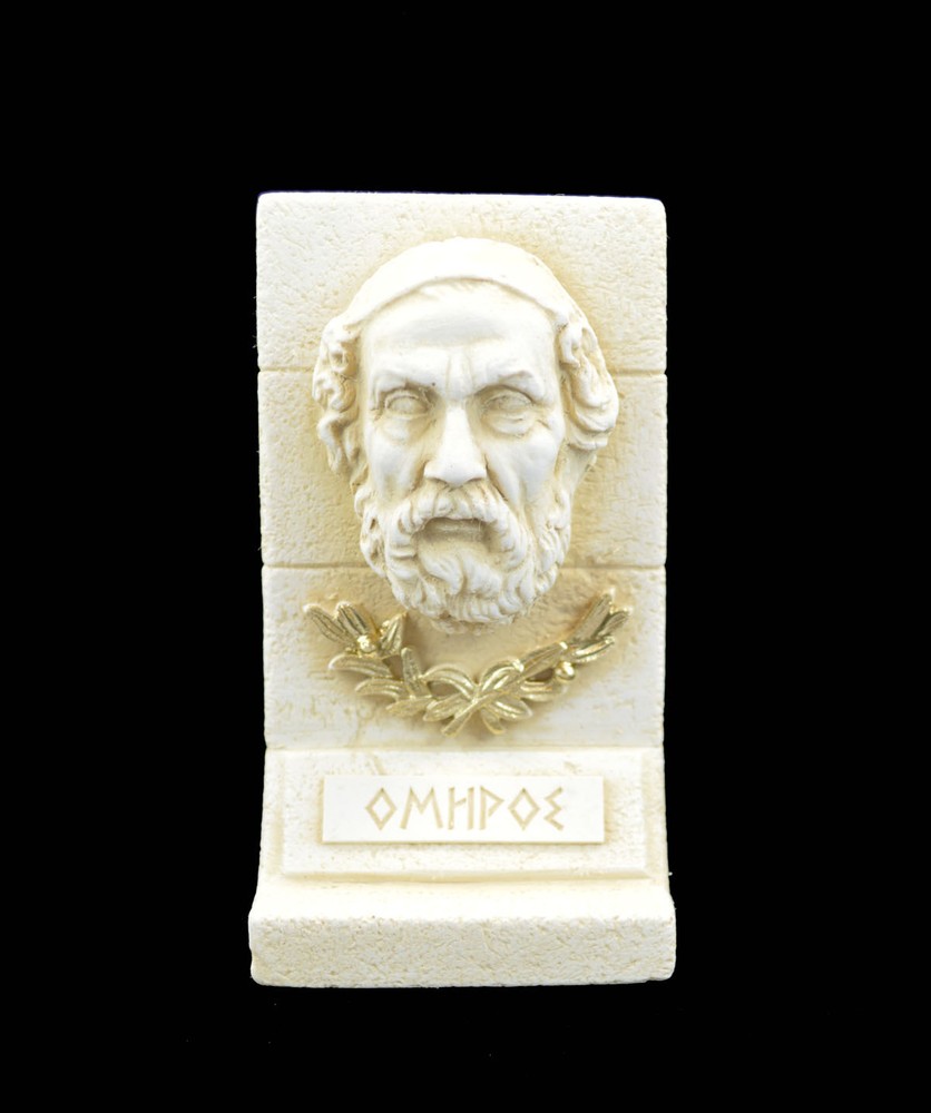 Homer Alabaster sculpture patina aged artifact ancient Greek author