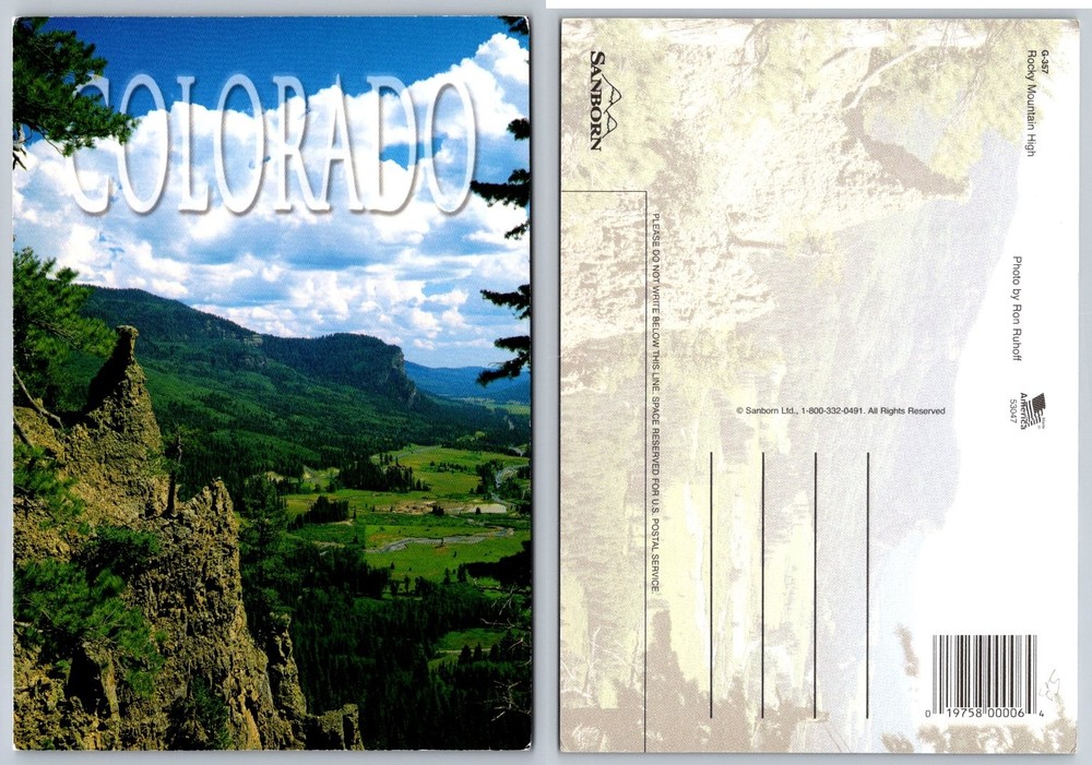Colorado Rocky Mountain High Scenic Landscape Postcard Sanborn Ron Ruhoff