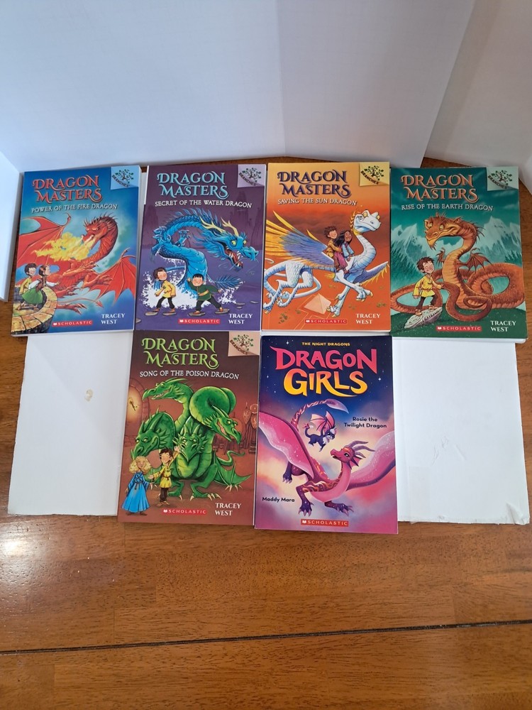 Set of 5 Dragon Masters Books Plus Book 7 of Dragon Girls Paperback Books