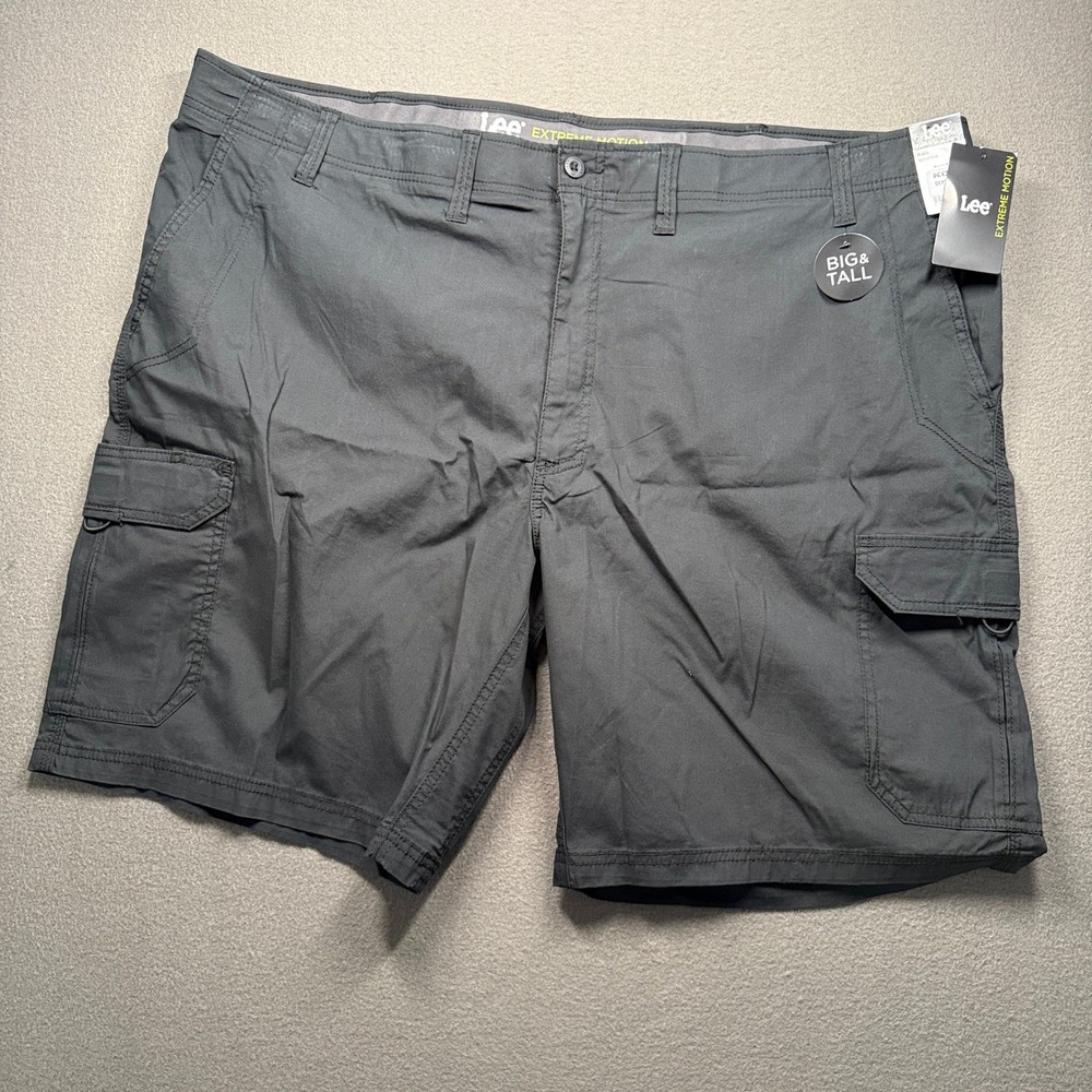 Lee Cargo Shorts Mens 52 Black Extreme Motion Big & Tall 102287019