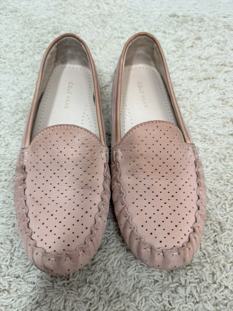 Cole Haan Women’s Pink Leather Evelyn Driving Shoes Moccasin Loafer Flats Size 8
