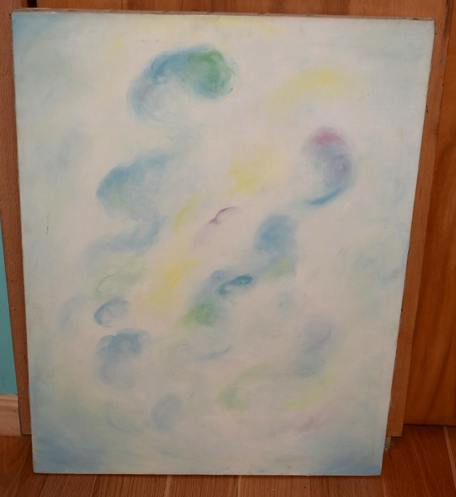 1961 Boston Mid Century Amazing Abstract Splatter Painting Edward Cooper 25x35