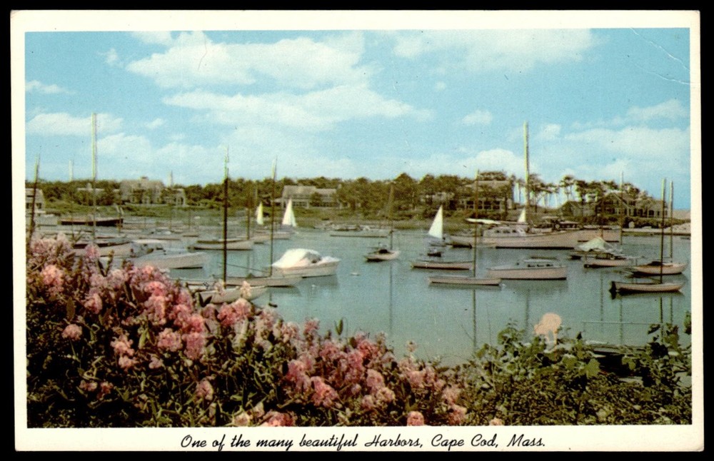 Wychmere Harbor Harwichport Cape Cod MA Vintage Curteichcolor Chrome Postcard