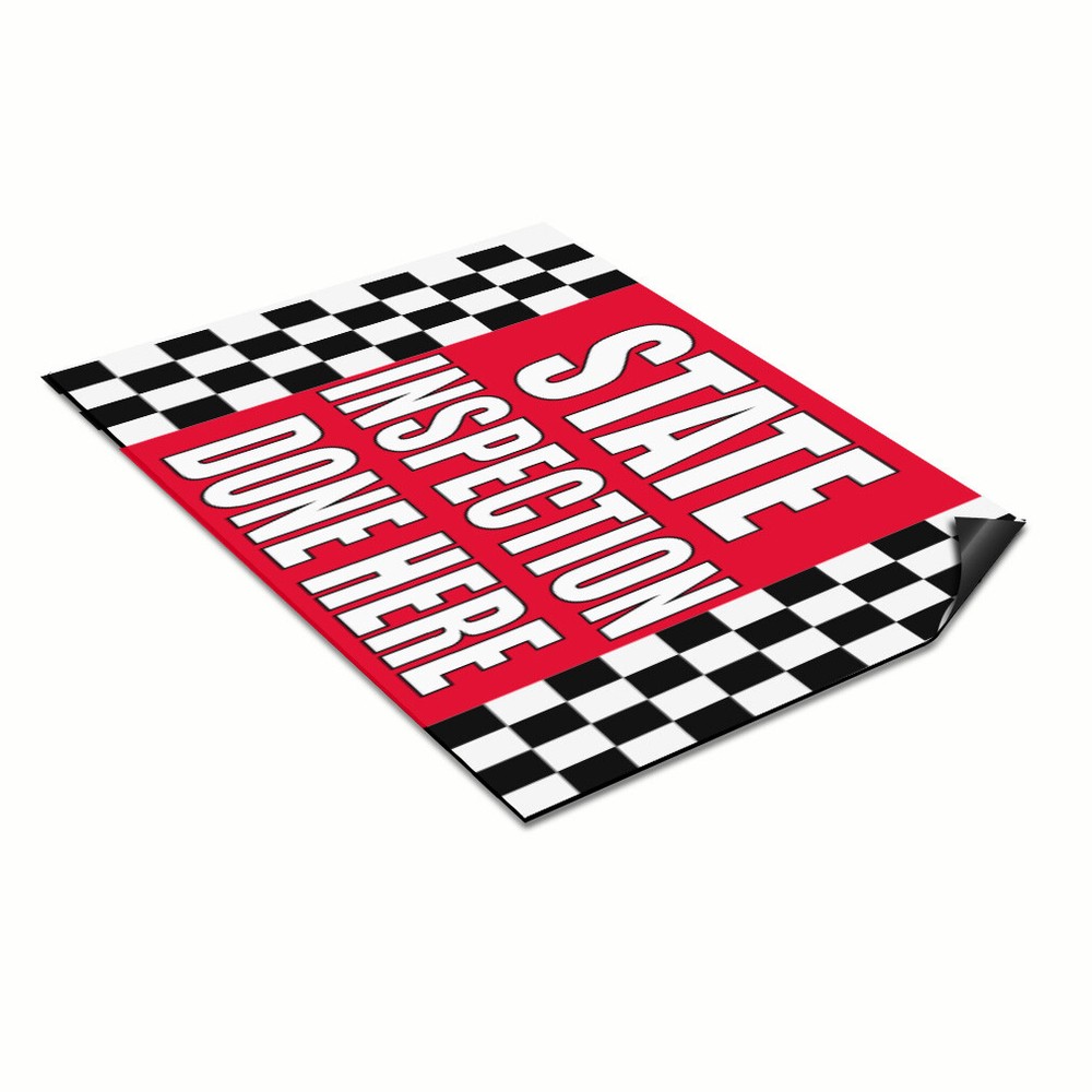 Set of 2 Car Magnet Signs for State Inspection Done Here Advertising  