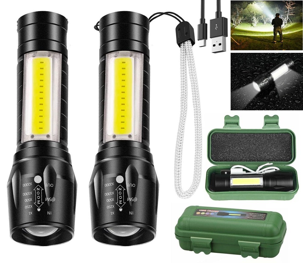 Rechargeable USB LED Torch Mini Super Bright Handheld Compact Light