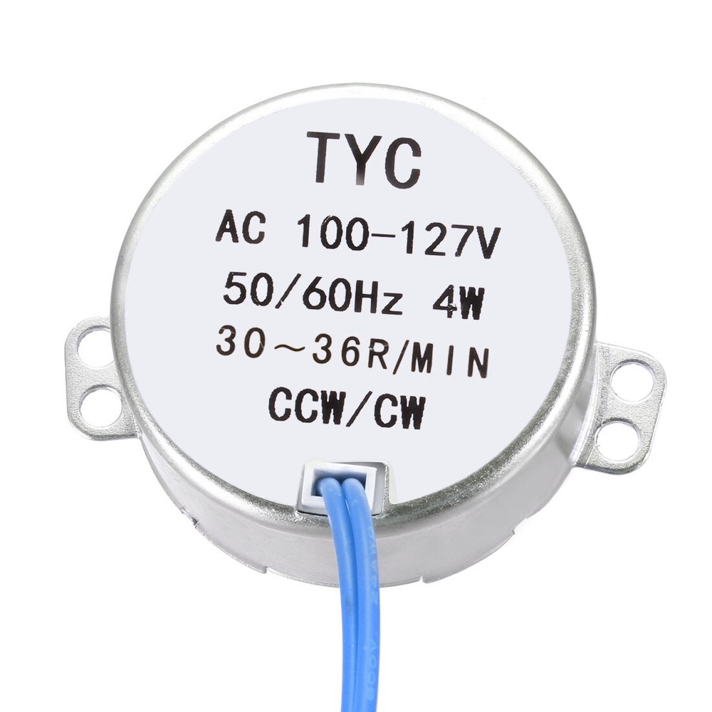100-127V 4W Dual Shaft Synchronous Motor 30-36RPM 50-60Hz CW/CCW-image