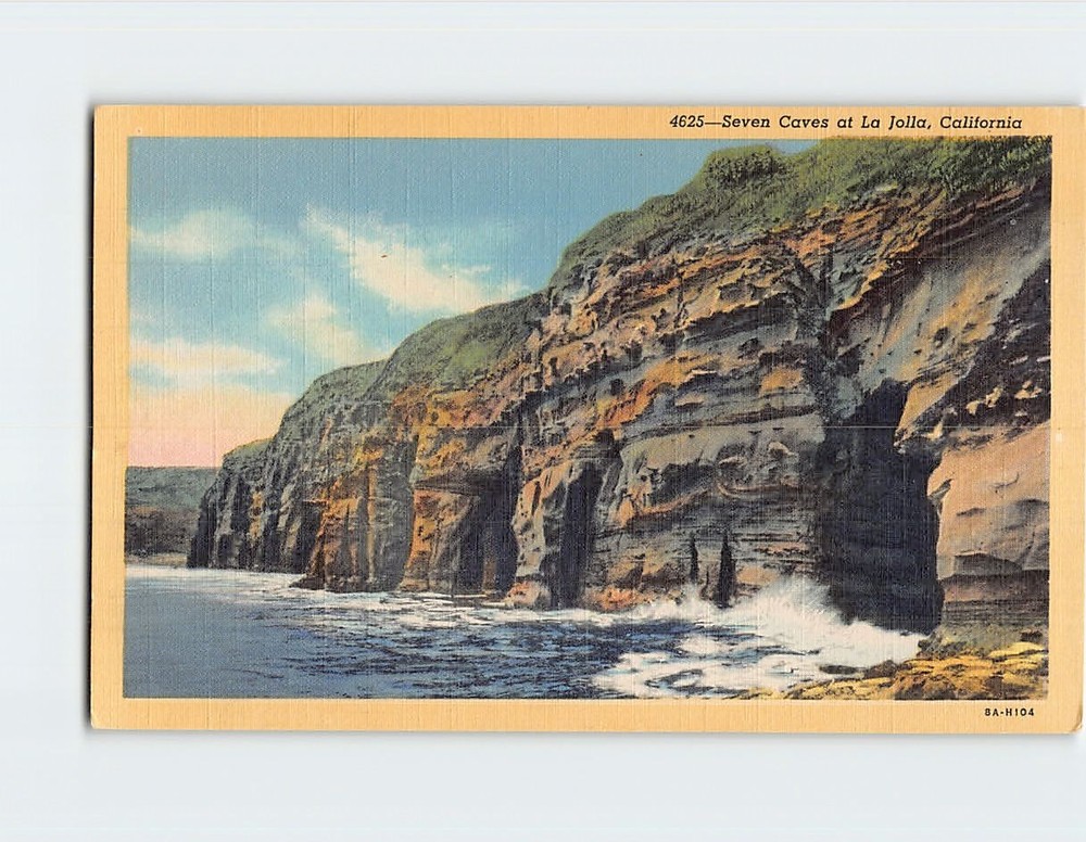 Postcard Seven Caves at La Jolla San Diego California USA