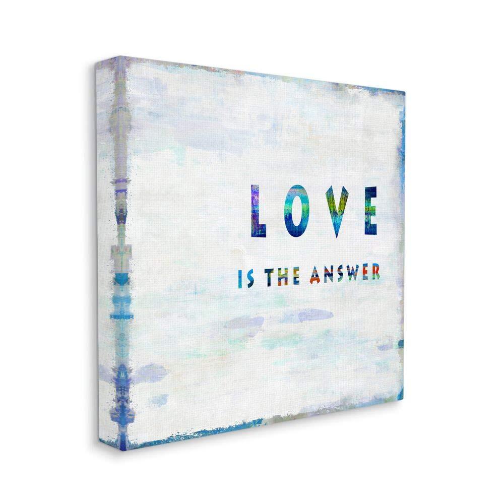 Love is The Answer Phrase with Abstract Brush Stokes Wall Art, 36 x 36, Multi...-image