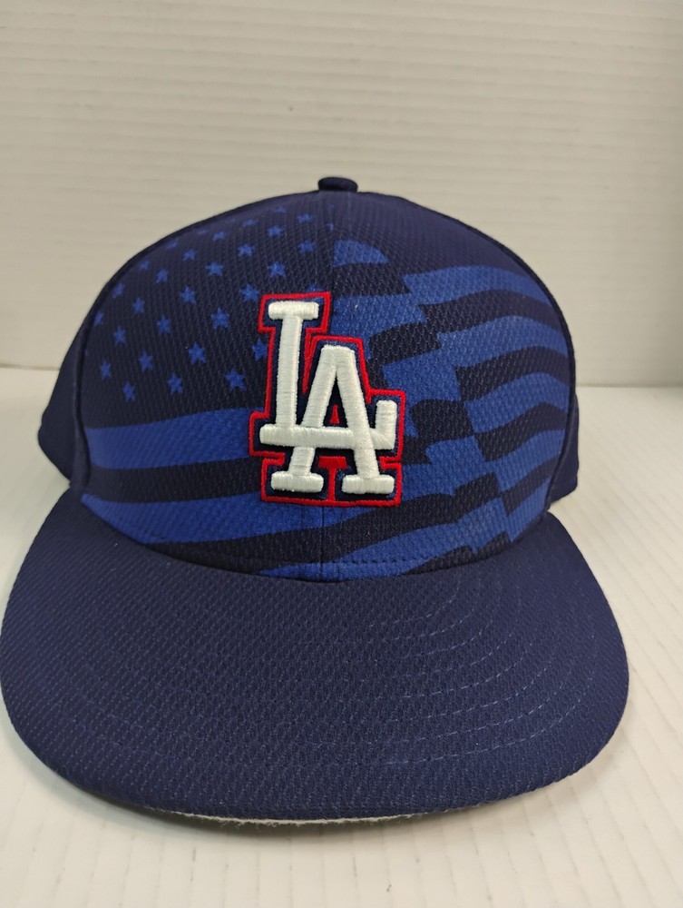 Los Angeles Dodgers Hat Cap Size 7 5/8 Fitted Blue Embroidered Adult New Era MLB