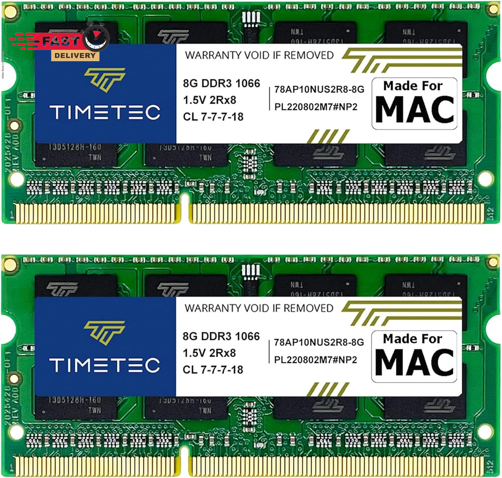 Timetec 16GB Kit(2X8Gb) Compatible for Apple DDR3 1067Mhz / 1066Mhz PC3-8500 RAM