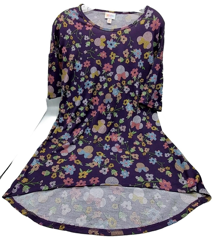 Lularoe Disney Minnie Mouse Top Hi-Low Hem Size XS Mouse Purple Pink
