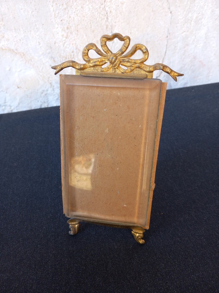 Louis XVI Knot Brass Photo Frame, 1900 Beveled Glass
