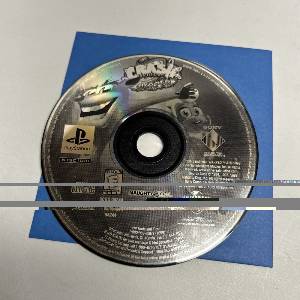 Crash Bandicoot: Warped (PlayStation 1, PS1) ➡️Disc Only - Tested & Working 🎮