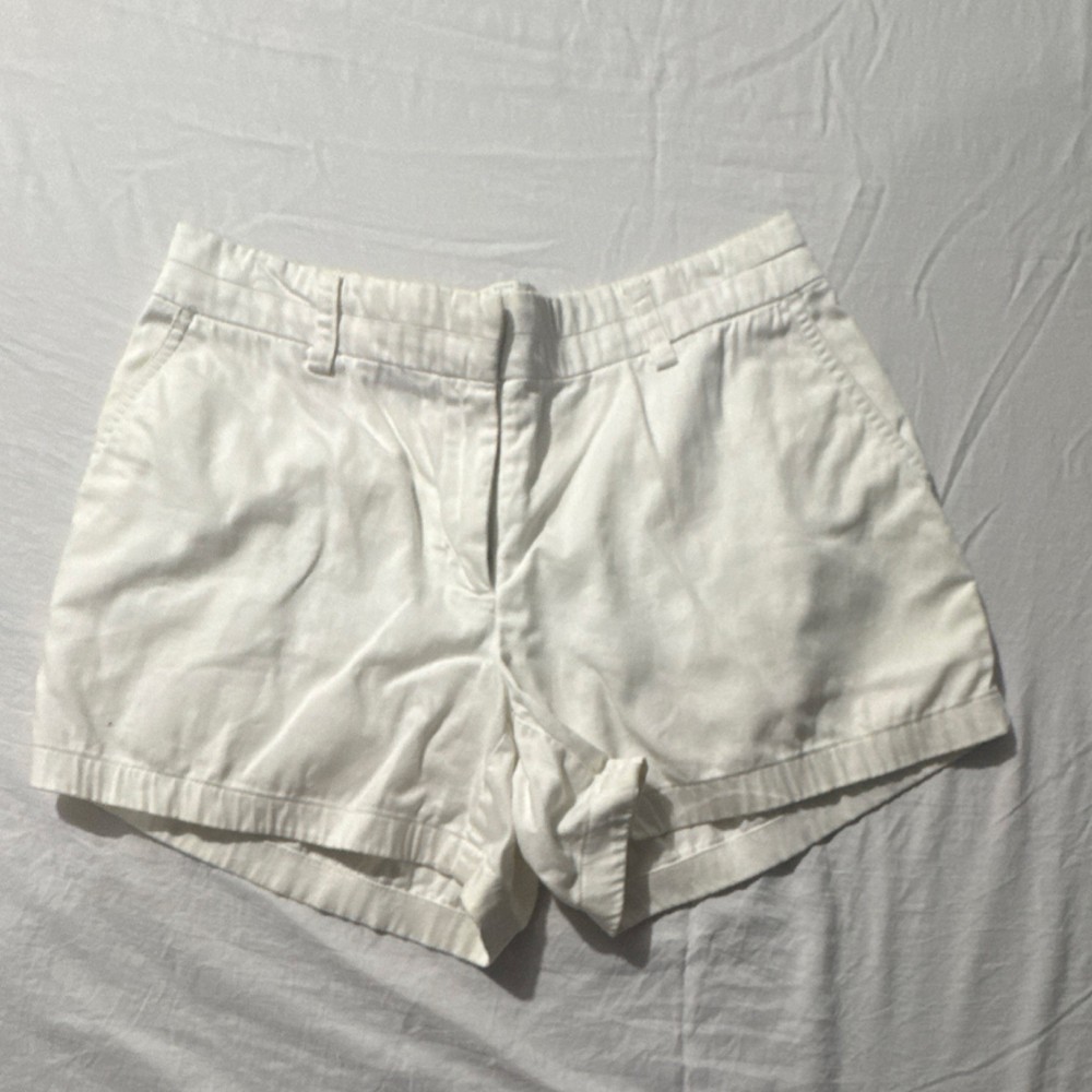 Cambridge Dry Goods Women's Chino Shorts White Size 6 Cotton Pockets