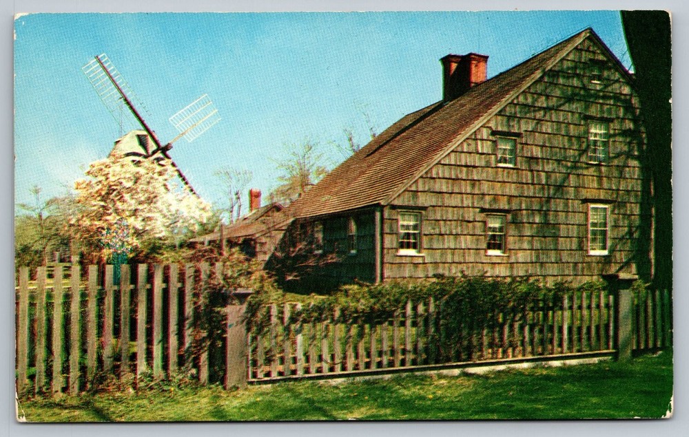 Historic Home Sweet Home & Windmill East Hampton Long Island NY Postcard