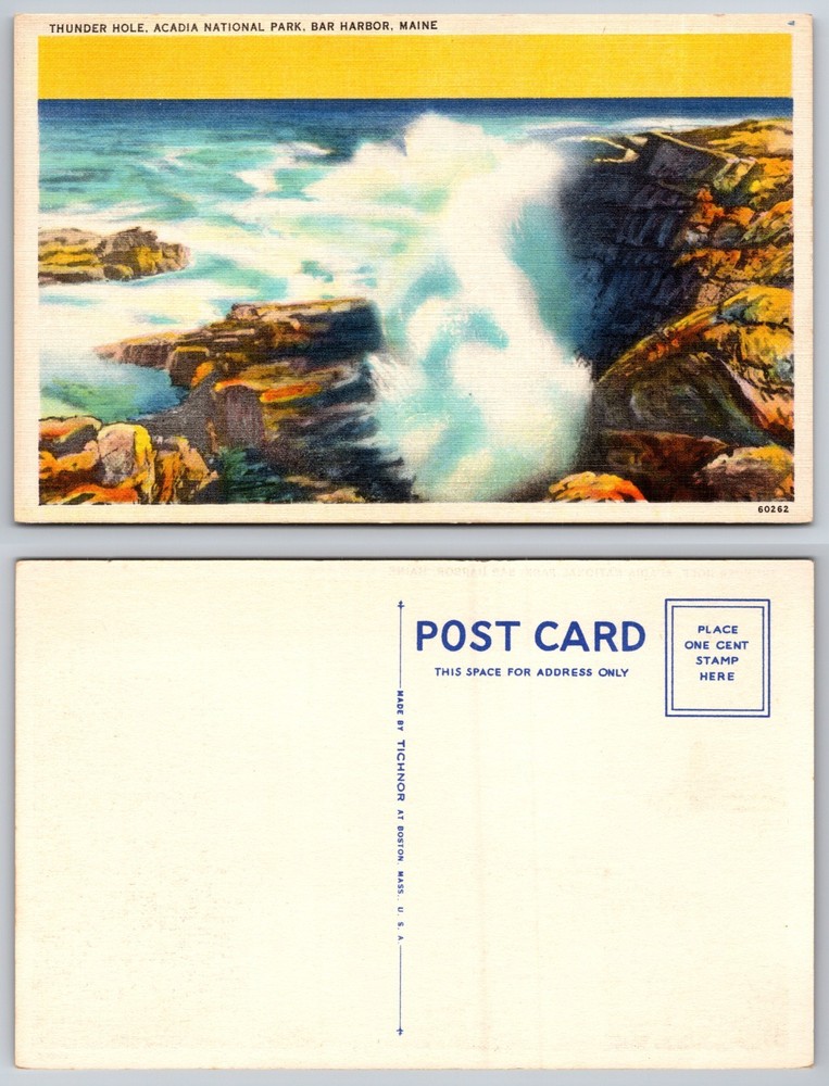Thunder Hole Acadia National Park Bar Harbor Maine Postcard-image