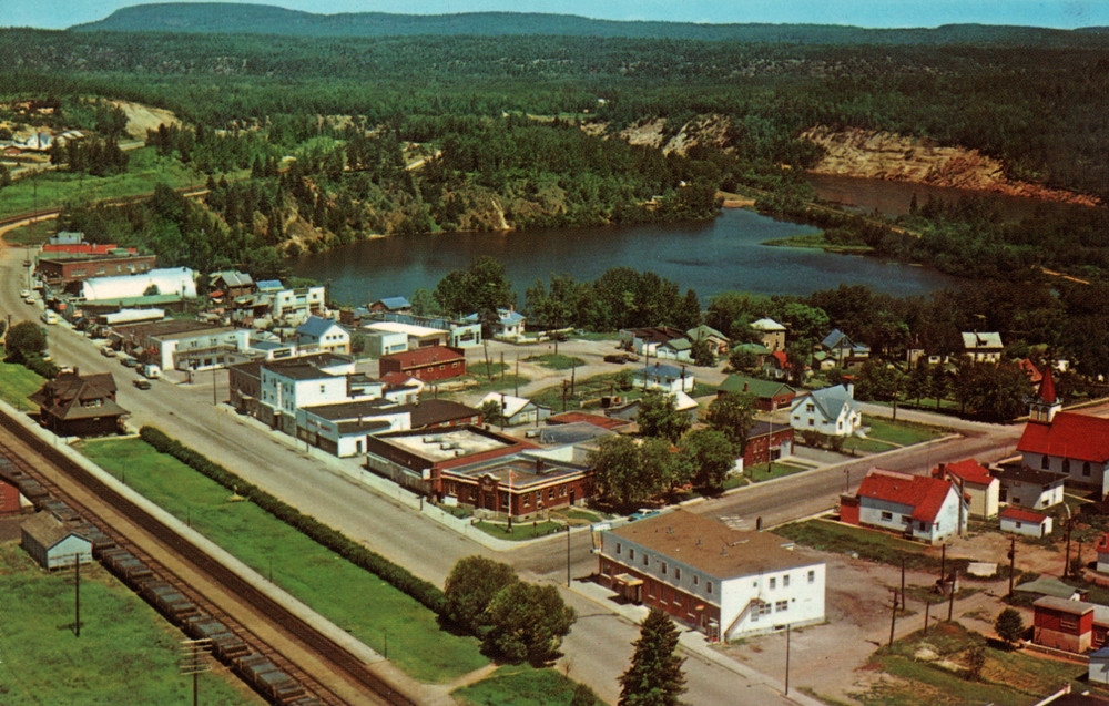 Postcard Nipigon Ontario Canada Aerial View Vintage UNP