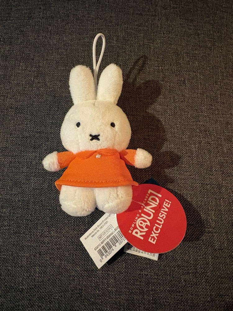 NEW Keychain Miffy Orange Dress Plush Doll Stuffed Toy Prize Round 1 Mascot