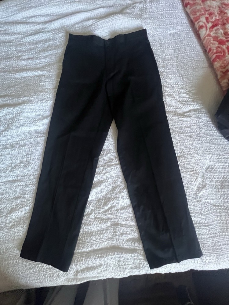 Dockers Men's Black Cotton Dress Pants Size 34 Classic Fit Flat Front Solid