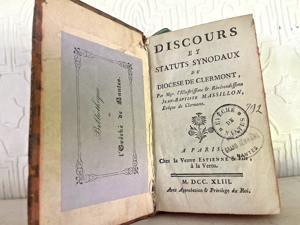 1743 Synodal Statutes Discourses - Catholic Theology Church Book