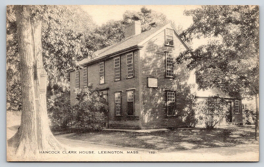 Vintage Old Outdoor Postcard Hancock Clark House Home Lexington Massachusetts
