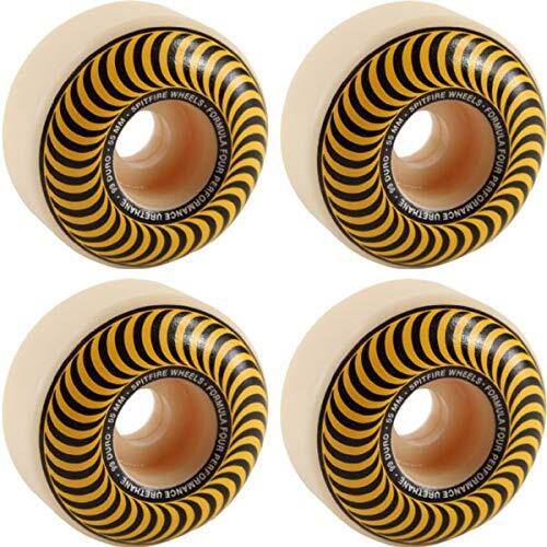 Spitfire Formula Four Classic Swirl White Yellow 55mm 99a Skate Wheels 4-Pack