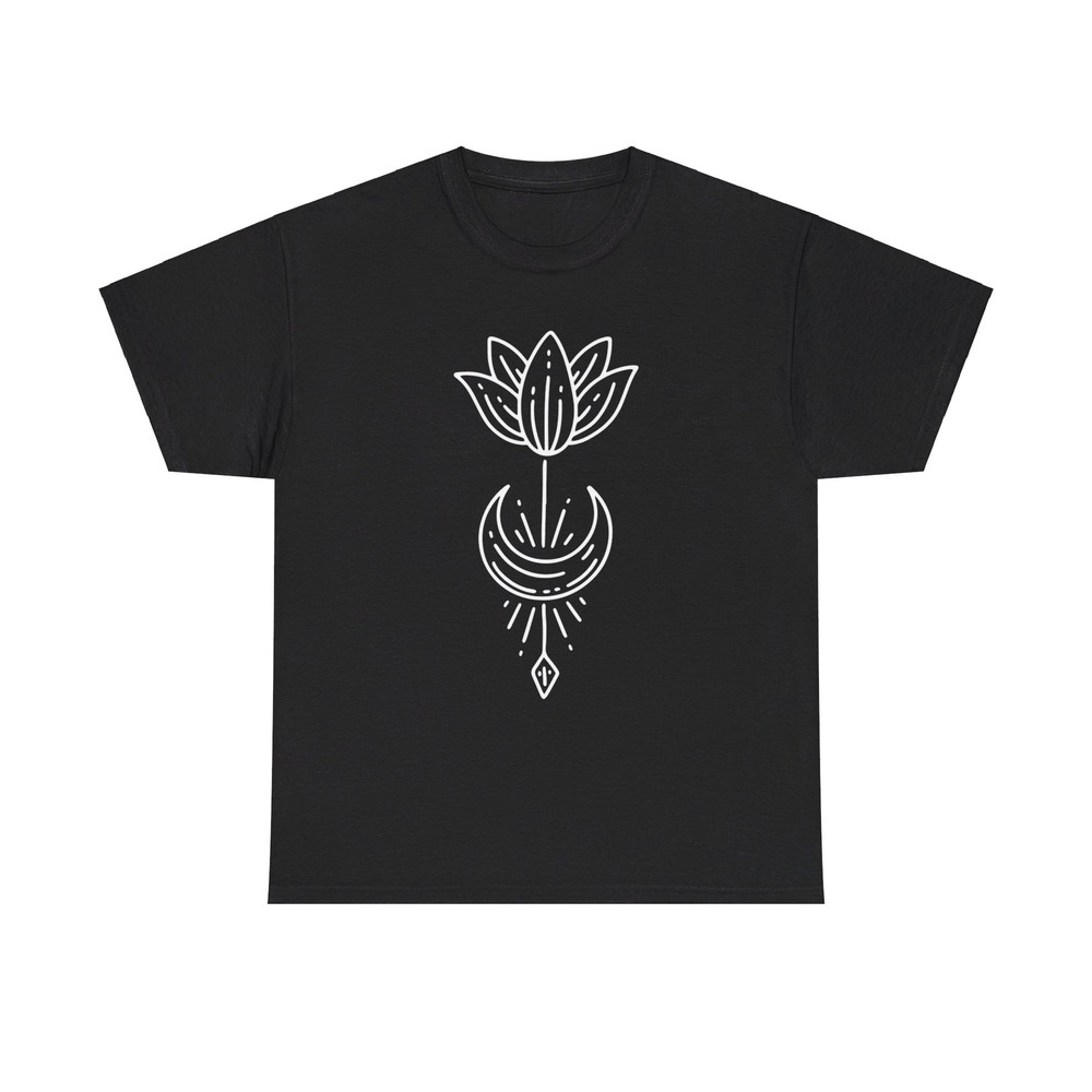 Camiseta Luna Loto - Yoga Espiritual Meditación Zen Naturaleza Flor Lunar Esotérica