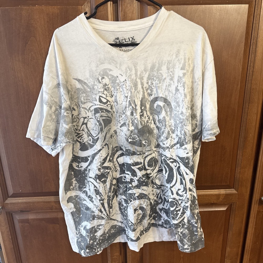 Helix Men's Graphic T-Shirt Size XXL White And Gray