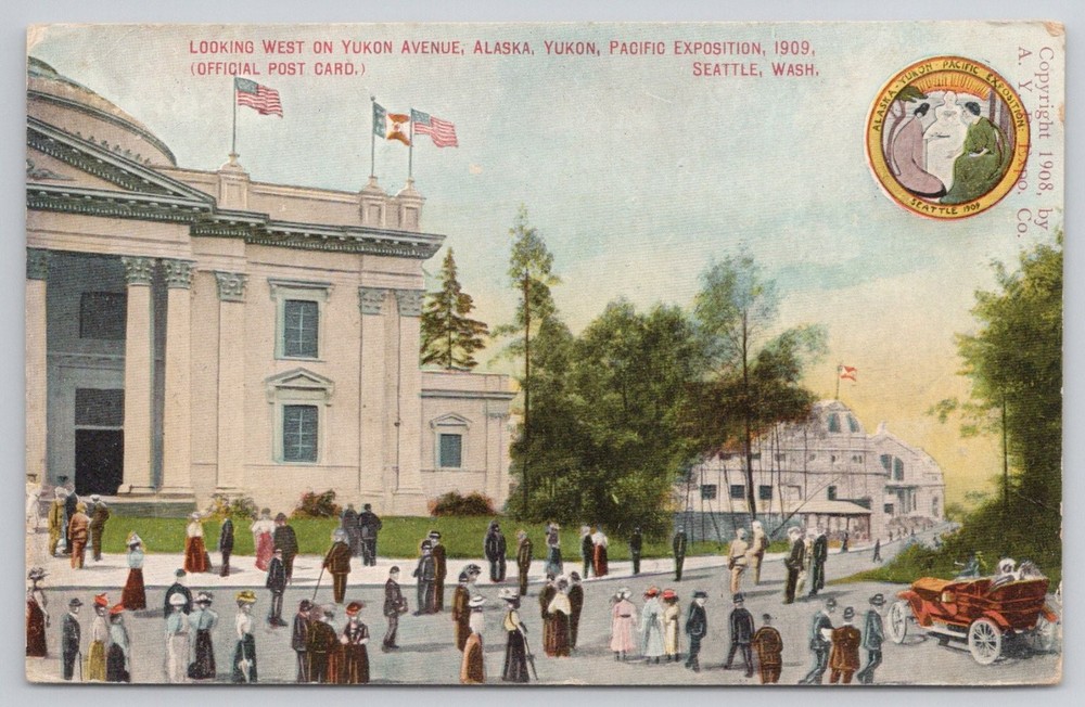 1909 Alaska-Yukon-Pacific Exposition Seattle Yukon Ave Vintage Postcard
