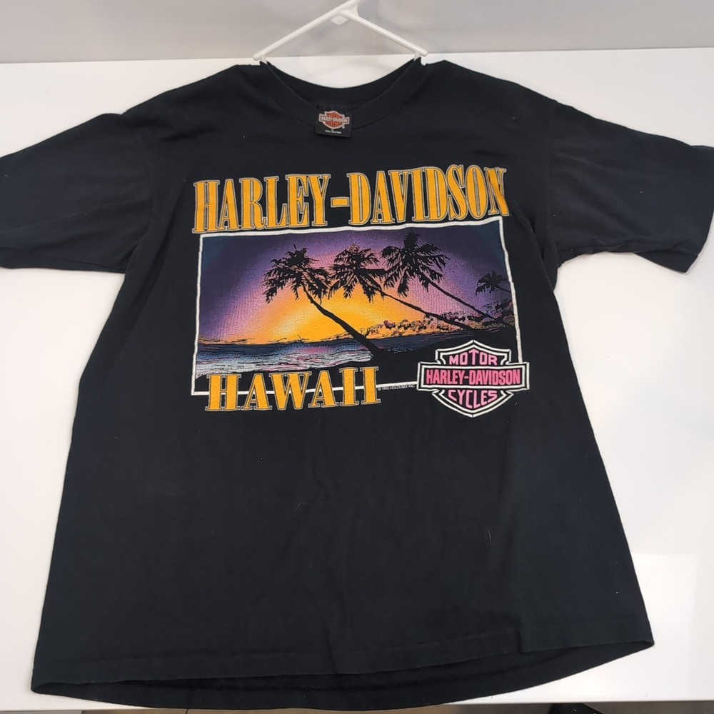 Vintage Rare Harley Davidson 1992 Maui Hawaii Island Riders Holoubek Shirt Sz XL