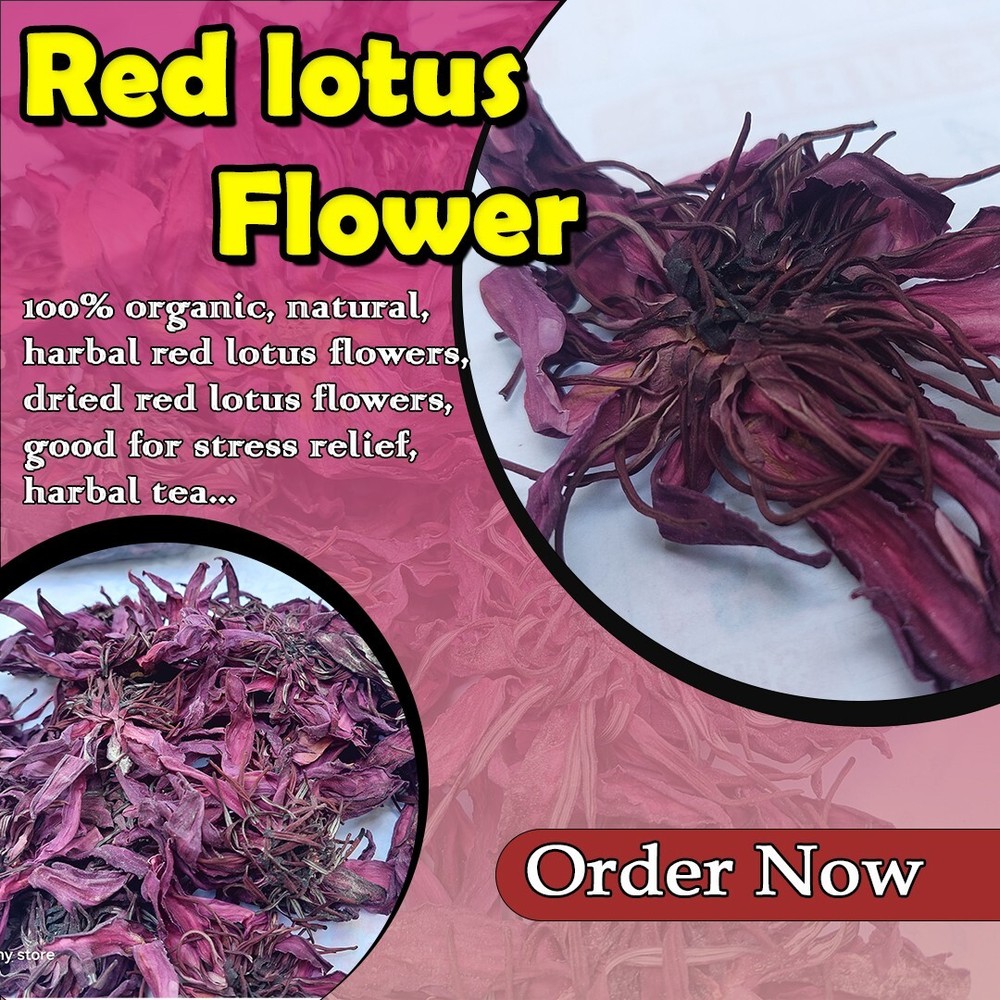 Dried Red Lotus Flower Nymphaea Rubra 100% Organic Natural Sleep aid Herbal Tea