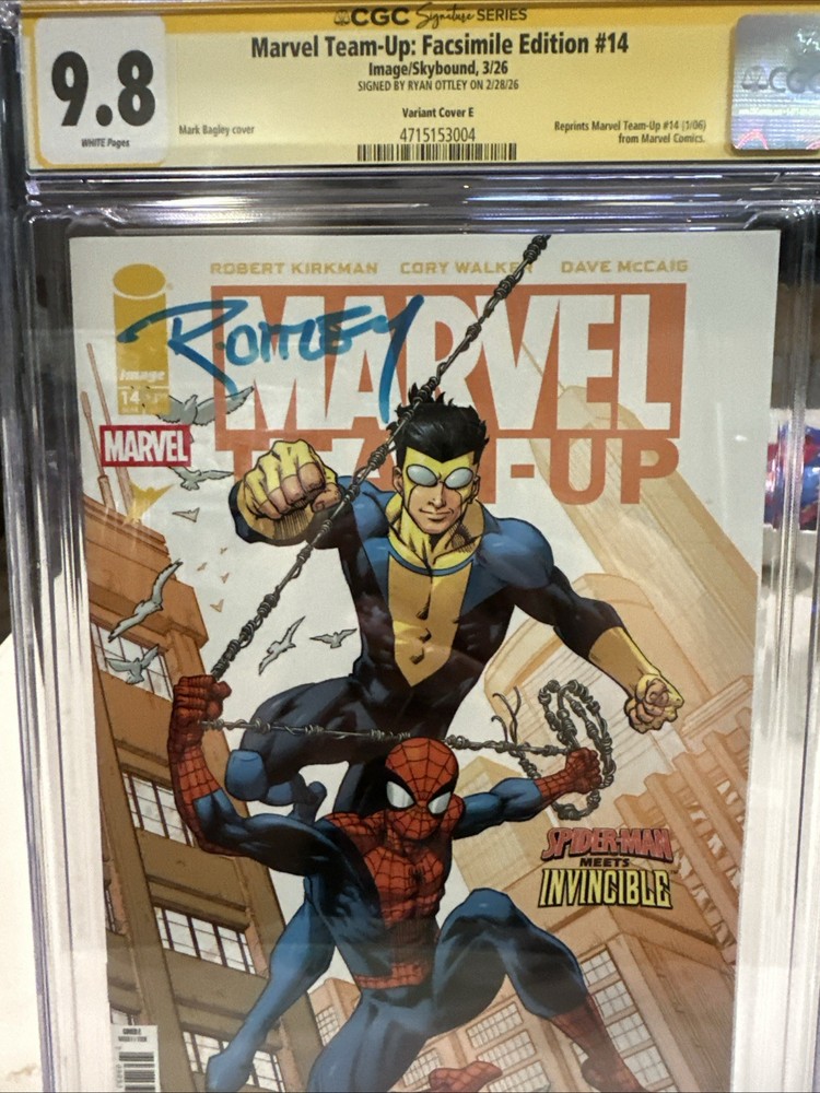 Marvel Team up 14 Invincible Signed By Ottley CGC 9.8 Bagley Cover